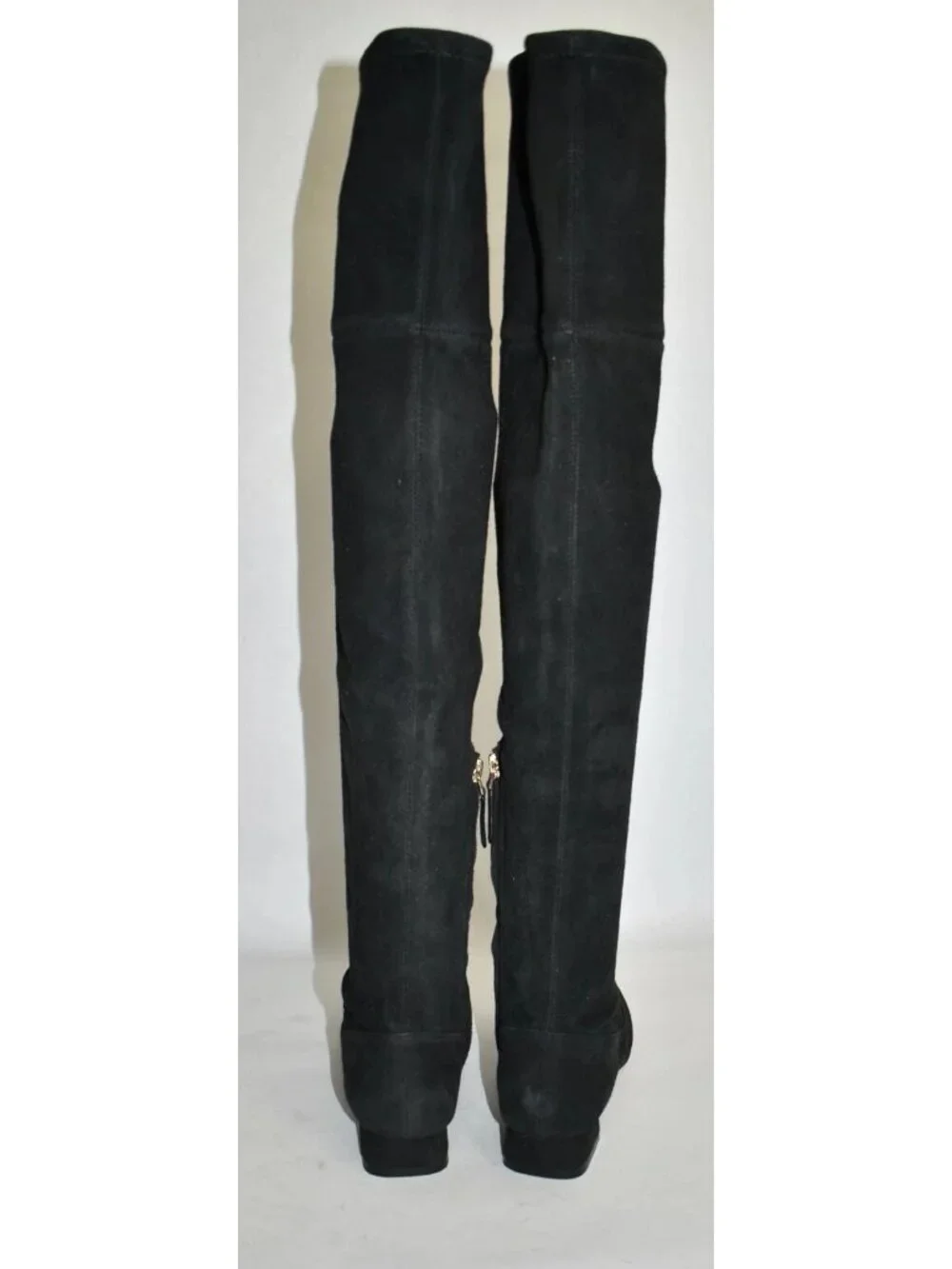 $650 TORY BURCH Gigi Stretch Over the Knee Boots RIDING BLACK GOLD LOGO 5 (M31)